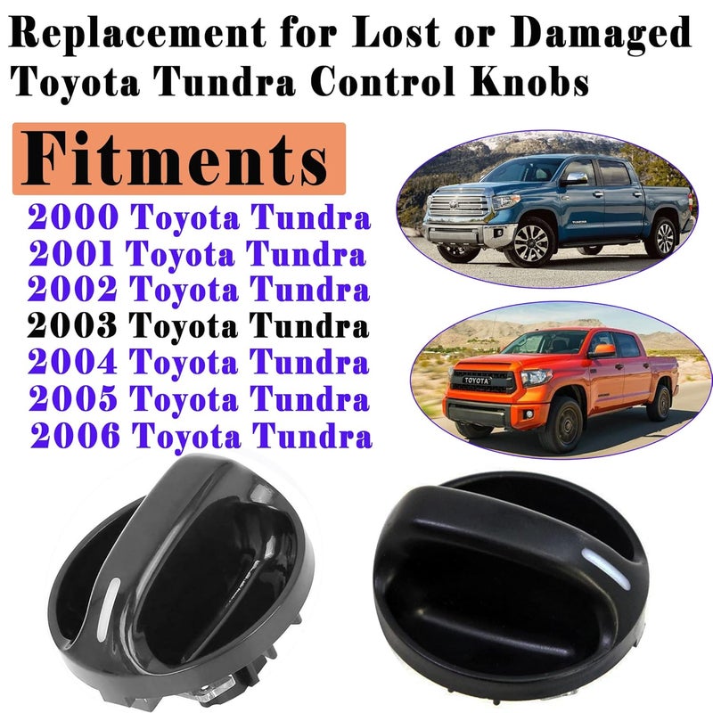 Danbojit 3 Pack 559050C010 Tundra Control Knob Compatible with 2000 2001 2002 2003 2004 2005 2006 Toyota Tundra Climate Control Knob 55905-0C010 Air Conditioner Heater Control Switch Knob - Image 2